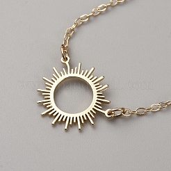 Messing Mond Sonne Charm Paar Fußkettchen Sets&nbsp;AJEW-WH0248-866
