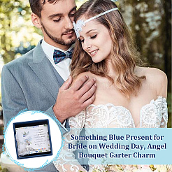 Ciondolo decorazione bouquet sposa in vetro e lega angelo&nbsp;HJEW-GO00083