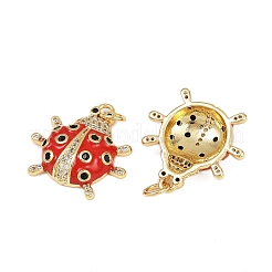 Pendentifs avec zircon cubiques à micro-pavés en laiton&nbsp;KK-C095-08A-G