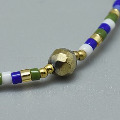Braccialetti di perline intrecciati pirite naturali regolabili&nbsp;BJEW-F391-A06