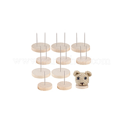 12 Stück 4 Stile flacher runder Puppenständer aus Holz&nbsp;DIY-GA0007-28