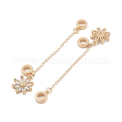 Gestellbeschichtung Blume Messing klare Zirkonia europäische Sicherheitsketten&nbsp;KK-F879-18G