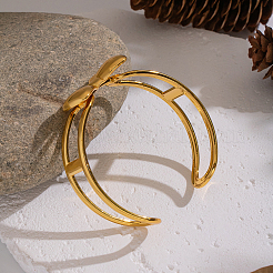Braccialetti polsino aperto in acciaio inossidabile 304 con fiocco&nbsp;MR5902