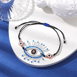 Set di braccialetti a maglie con perline di semi di vetro occhio di cavallo&nbsp;BJEW-MZ00074-02