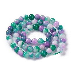 Gefärbt natürlichen weißen Jade Perlen Stränge&nbsp;G-I299-F02-6mm