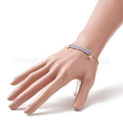 Rectángulo de semillas japonesas hechas a mano y pulsera deslizante con dijes de estrellas y borlas&nbsp;BJEW-MZ00013-03
