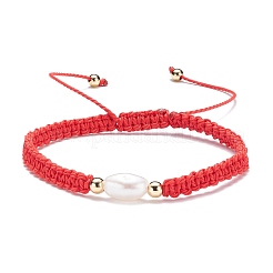 Set aus geflochtenen Perlenarmbändern aus Naturperlen&nbsp;BJEW-JB07474