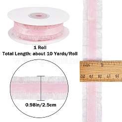 10 Yard plissierter Spitzenbesatz aus Polyester&nbsp;OCOR-WH0080-93C