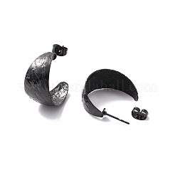 Pendientes gruesos en forma de C de acero inoxidable 304 con revestimiento iónico (IP)&nbsp;EJEW-P198-05EB