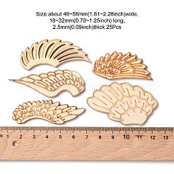 25 Paar 5 Holzcabochons im Stil&nbsp;WOOD-CJ0001-67