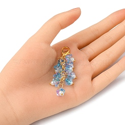 Décorations de pendentif en verre de fleur de trompette&nbsp;HJEW-YW0001-02E