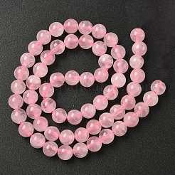 Fili di perle di quarzo rosa del Madagascar naturale di colore rosa&nbsp;G-D654-6mm