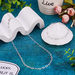 1 Set Herz-Gliederkettenarmband und Halskette aus Messing&nbsp;SJEW-TA0001-05