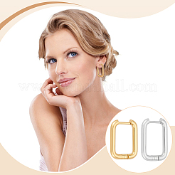 10 par de pendientes de aro huggie de acero inoxidable de 2 colores&nbsp;EJEW-UN0003-05