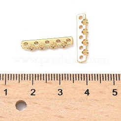 Barres d'espacement en laiton micro pavées en oxyde de zirconium transparent&nbsp;KK-Z139-11G-03