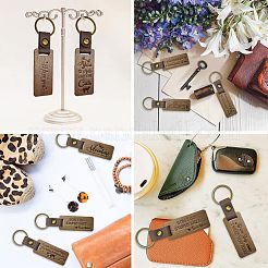 Porte-clés en bois de noyer&nbsp;KEYC-WH0044-008