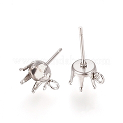 Montature per orecchini a perno in acciaio inossidabile 304 anti-ossidazione&nbsp;X-STAS-L238-026C-P