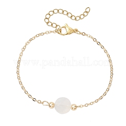 Bracciali con maglie piatte e rotonde in agata naturale&nbsp;BJEW-JB12083-02
