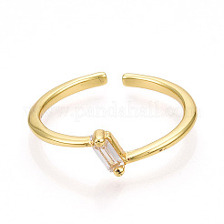 Anelli per polsini da donna in ottone con micro pavé di zirconi trasparenti&nbsp;KK-T070-115