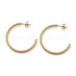 Orecchini a bottone a forma di C in acciaio inossidabile 304&nbsp;EJEW-R017-03G-04