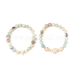 2 Stück 2-teiliges Set aus elastischen Armbändern mit Seesternen&nbsp;BJEW-JB14405
