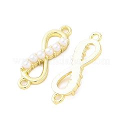 Ciondoli connettore infinito in ottone e abs con perla imitazione&nbsp;KK-D325-03G