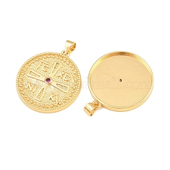 Pendentifs avec zircon cubiques à micro-pavés en laiton&nbsp;CU-CBAB99C-01B-G