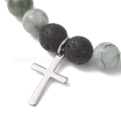 Bracelets à breloques en acier inoxydable Cross 201&nbsp;BJEW-JB13504