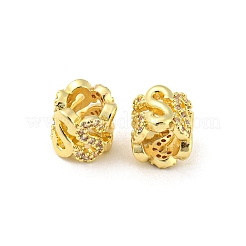 Messing Mikro ebnen Zirkonia European Beads&nbsp;KK-H452-10G