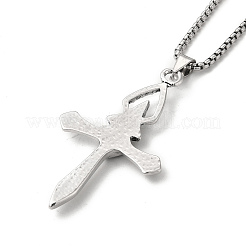 Collana in lega di panda croce con catene veneziane&nbsp;NJEW-K245-004