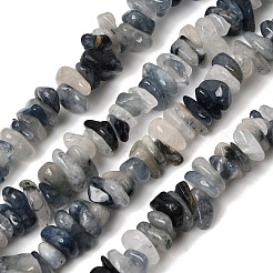 Brins de perles de quartz rutilé bleu natura&nbsp;GG-CBAC13F-B02-01