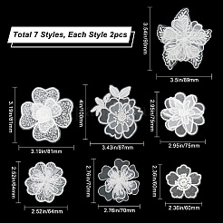 14 stücke 7 stil spitze stickerei nähen faser ornamente&nbsp;DIY-GF0006-19