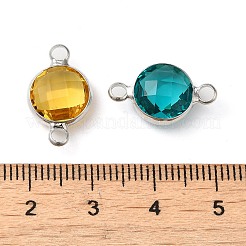 Ciondoli per connettori in vetro sfaccettato con pavé in ottone&nbsp;FIND-Z020-01P