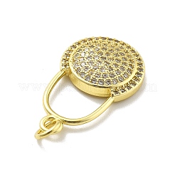 Porte micro ouvrent pendentifs zircone cubique en laiton de placage&nbsp;KK-D359-08G