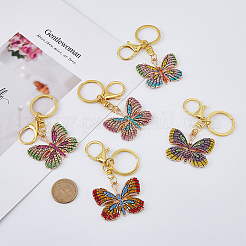5 portachiavi con ciondolo a forma di farfalla con strass colorati&nbsp;KEYC-PH01489
