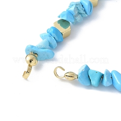 Armbandherstellung aus Messingsechseck- und natürlich gefärbten Howlith-Chip-Perlen&nbsp;KK-F892-17G