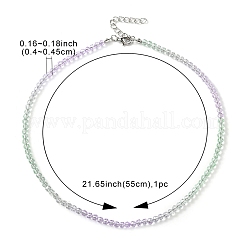 Bling-Glas-Halskette mit runden Perlen für Damen&nbsp;NJEW-PH01490-04