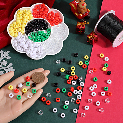 DIY Weihnachtsfass-Armbänder aus Plastikperlen zum Basteln&nbsp;DIY-SC0027-13