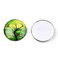 Halbrund / Dom Baummuster Glas flatback BlumeCabochons für DIY-Projekte&nbsp;GGLA-Q037-25mm-M28-06
