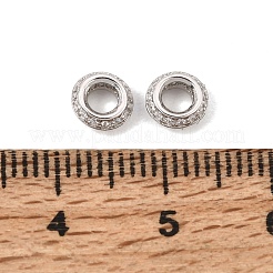 925 perles d'espacement en argent sterling micro pavé de zircone cubique transparente&nbsp;SE-CBAF1B2-18B-P