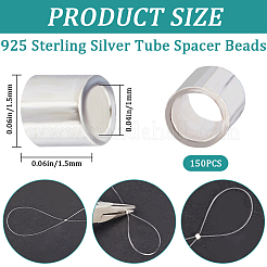 150 Stück 925 Abstandsperlen aus Sterlingsilber&nbsp;FIND-CN0001-50