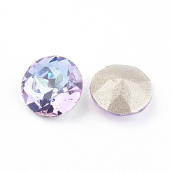 Cabochons de strass pointu dos et dos plaqué en verre&nbsp;X-RGLA-J012-8mm-001VL