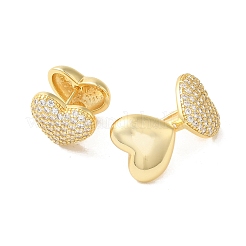 Orecchini a cerchio con zirconi cubici a cuore&nbsp;EJEW-P292-08G
