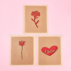 3 jeu de cartes de vœux en papier kraft&nbsp;AJEW-FS0001-27A