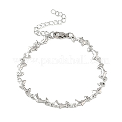 Damenarmbänder aus Edelstahl 304 mit Delfingliedern&nbsp;BJEW-G790-02P