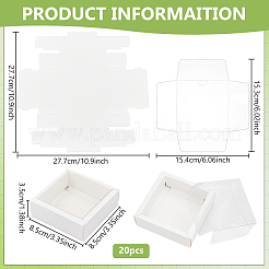 Scatole per biscotti quadrate in carta con finestra in pvc trasparente&nbsp;CON-WH0098-16A-02