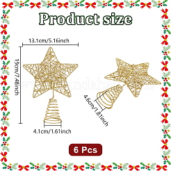 Glitzerndes Weihnachtsstern-Ornament aus Eisen in der Baumkrone&nbsp;AJEW-WH0031-83