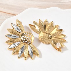 Boucles d'oreilles à tige en acier inoxydable 304 et émail pour femmes&nbsp;SA-CBA7107-07G