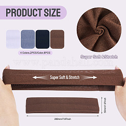 8 pieza de bandas para el cabello de tela de seda color leche de 4 colores&nbsp;OHAR-TAD0001-01D