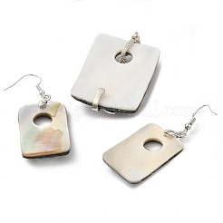 Set di gioielli con rettangolo di conchiglia paua naturale e fiore di conchiglia bianca&nbsp;SJEW-E051-03P
